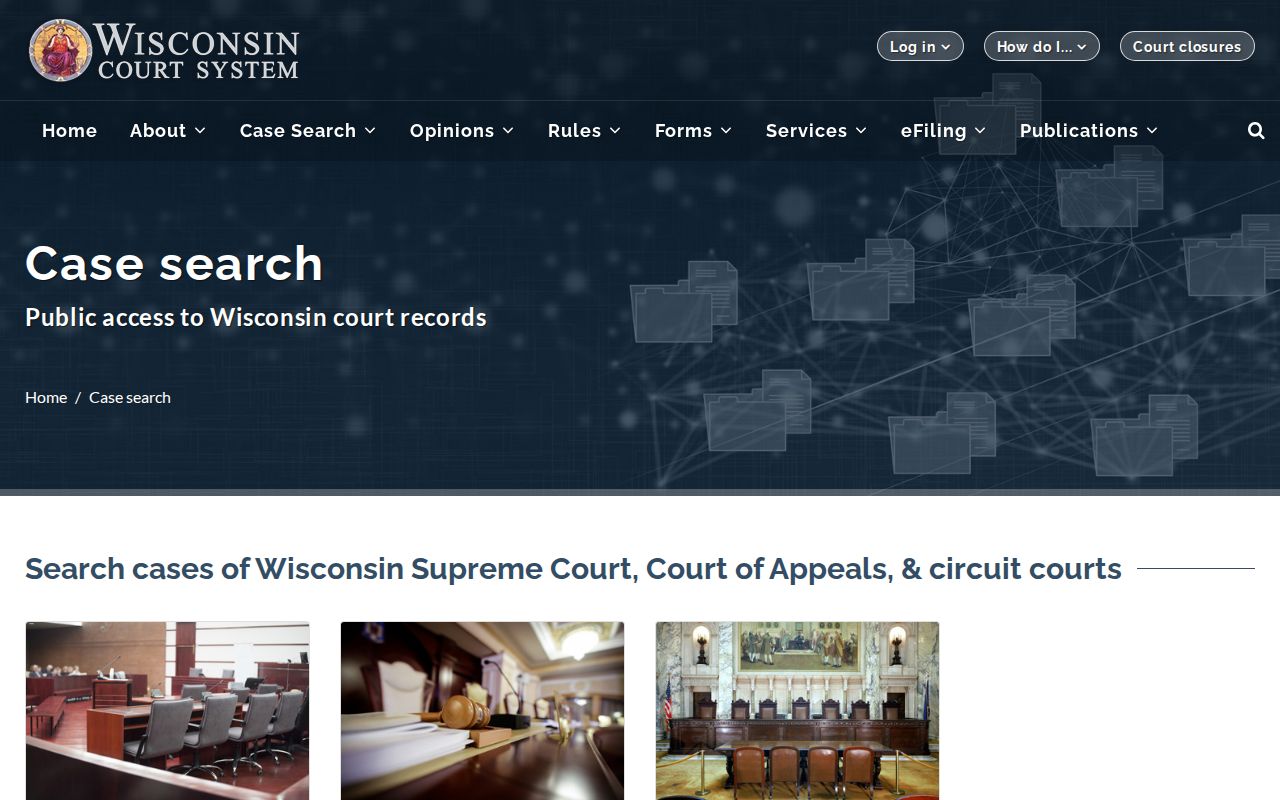 Wisconsin court search source for Richland County arrest records
