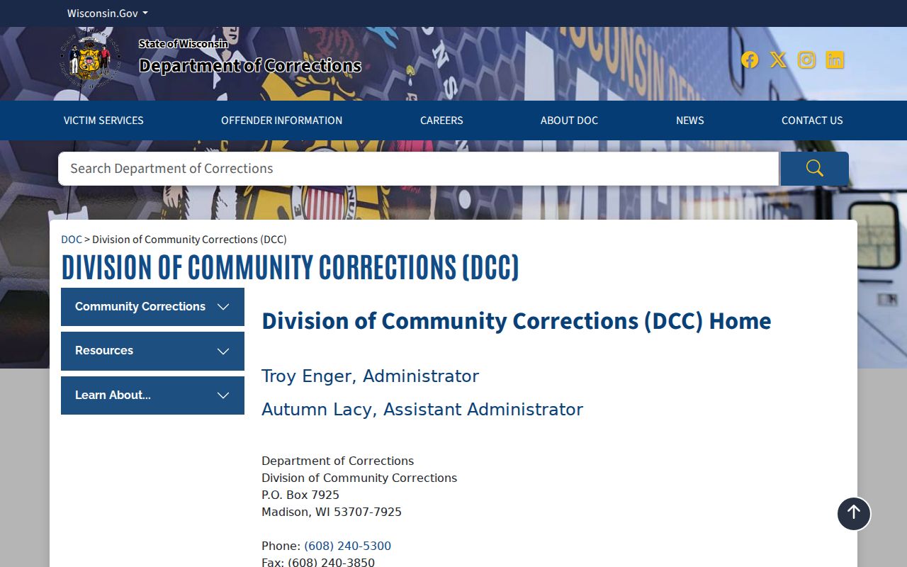 Wisconsin DOC supervision records connected to Richland Center criminal history
