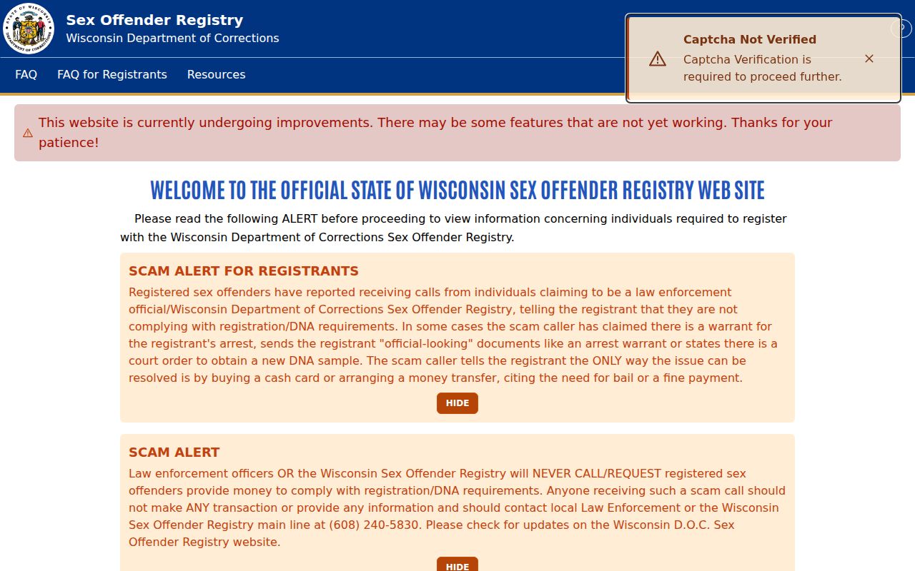 Richland County sex offender registry community notification records