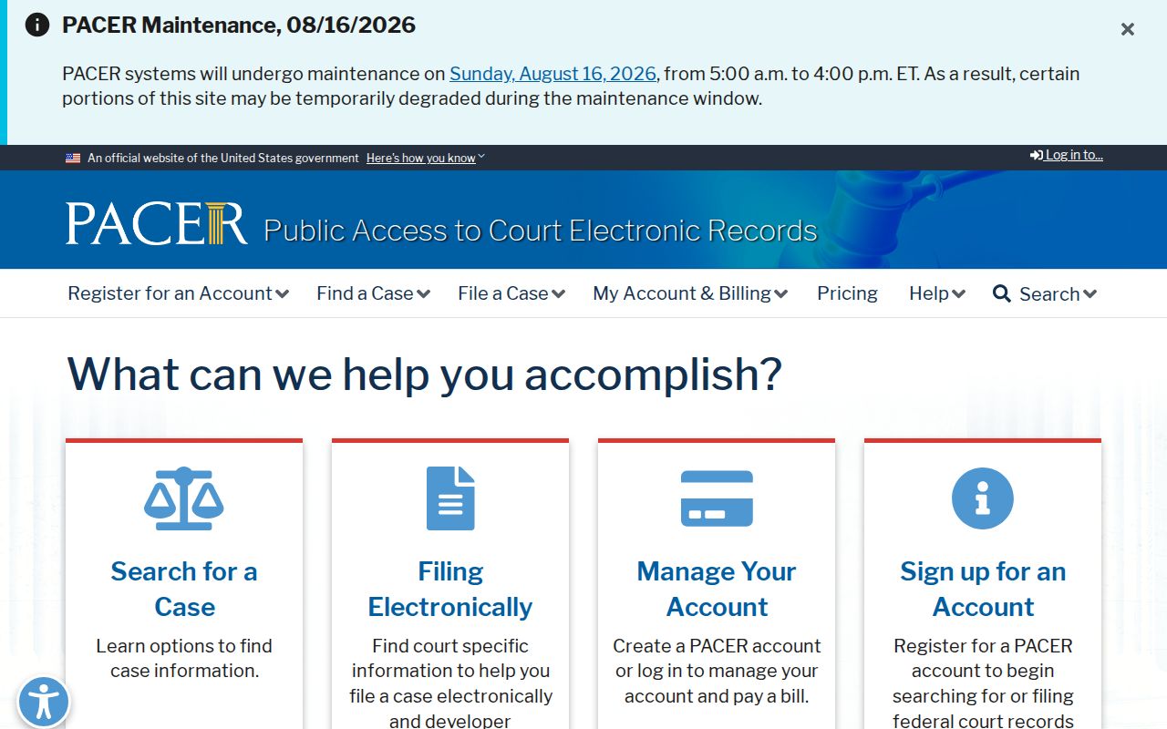 PACER federal court route for Viola criminal record research